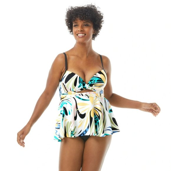 Coco Reef Icon Twist Bra-Size Underwire Tankini Top - Picture 1 of 2